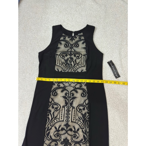 NWT Madison Leigh Black and Cream Lace Midi Dress - Picture 8 of 11